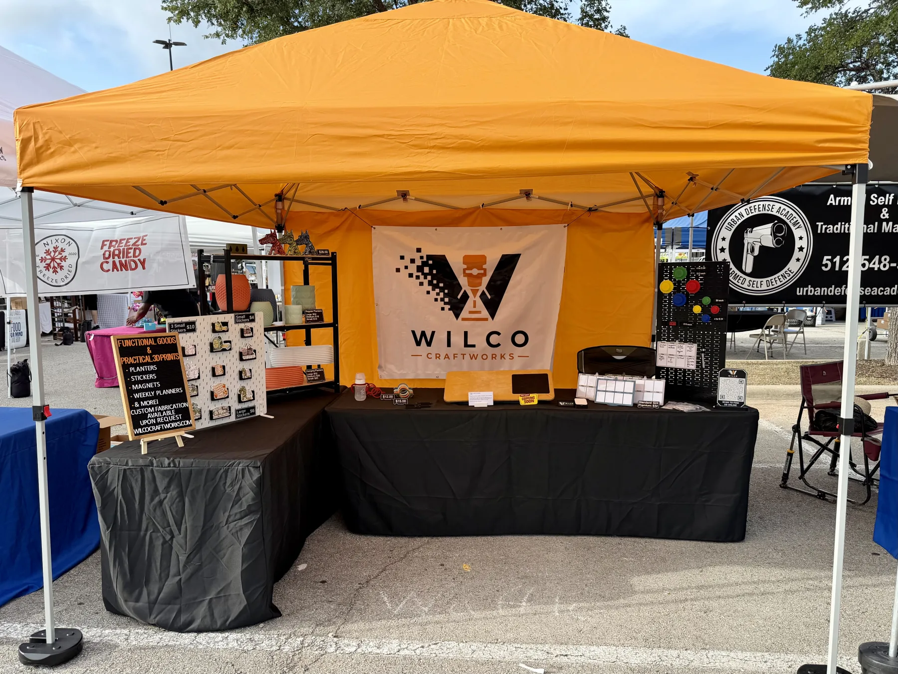 Wilco Craftworks market booth setup